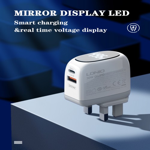 Ldnio 30W super charger changeable plug charger Type-C Port + USB Port